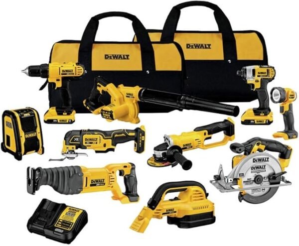 DEWALT 20V MAX Power Tool Combo Kit, 10-Tool Cordless Power Tool Set with 2 Batteries and Charger (DCK1020D2)