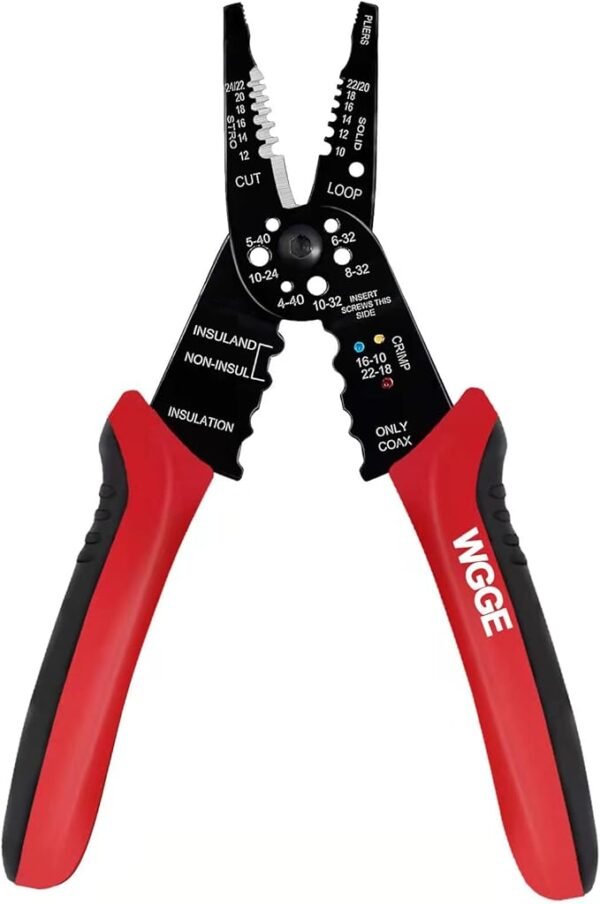 WGGE WG-015 Professional 8-inch Wire Stripper/wire crimping tool, Wire Cutter, Wire Crimper, Cable Stripper, Wiring Tools and Multi-Function Hand Tool.