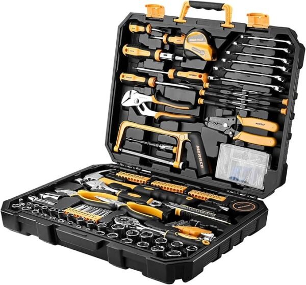 DEKOPRO 198 Piece Home Repair Tool Kit, Wrench Plastic Toolbox with General Household Hand Tool Set - Image 5