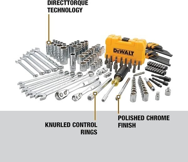 DEWALT Mechanics Tools Kit and Socket Set, 142-Piece, 1/4 & 3/8\" Drive, MM/SAE (DWMT73802) - Image 2