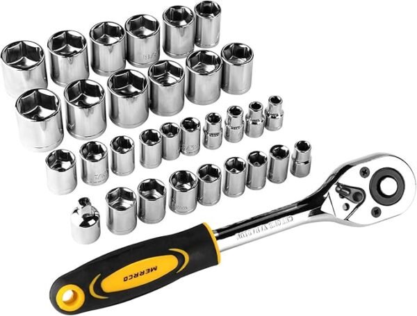 DEKOPRO 198 Piece Home Repair Tool Kit, Wrench Plastic Toolbox with General Household Hand Tool Set - Image 3