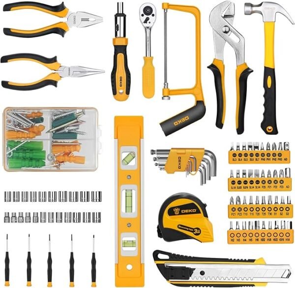 DEKOPRO 228 Piece Socket Wrench Auto Repair Tool Combination Package Mixed Tool Set Hand Tool Kit with Plastic Toolbox Storage Case - Image 3