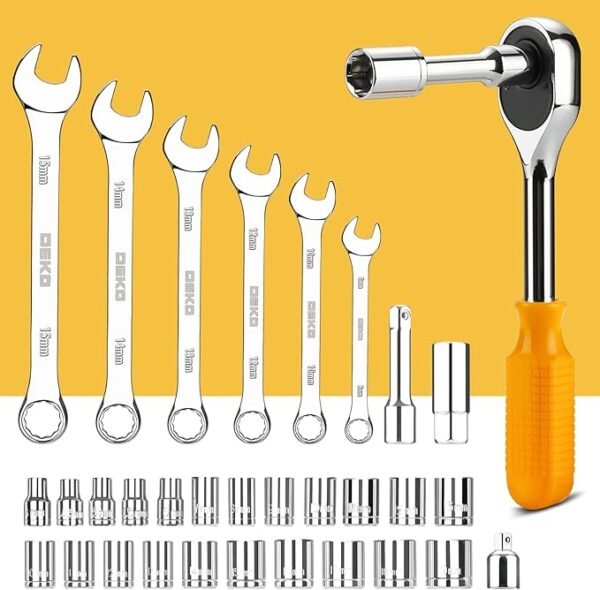 DEKOPRO 228 Piece Socket Wrench Auto Repair Tool Combination Package Mixed Tool Set Hand Tool Kit with Plastic Toolbox Storage Case - Image 5