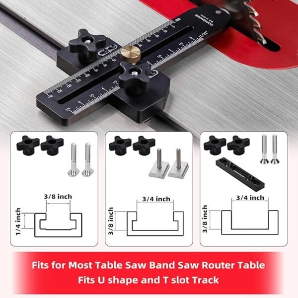 Thin Rip Jig Table Saw Jig Guide for Making Repetitive Narrow Thin Strip Cuts Woodworking Tools Fast Thin Ripping Guide for Table Saw Band Saw Router Table Fits for 3/8\" x 3/4\" T Slot - Image 2