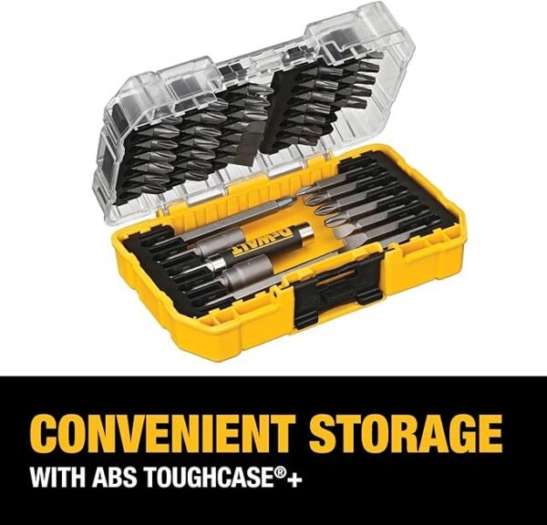 DEWALT Screwdriver Bit Set with Tough Case, 45-Piece (DW2166), Grey/Silver Screwdriving Set with Tough Case - Image 4