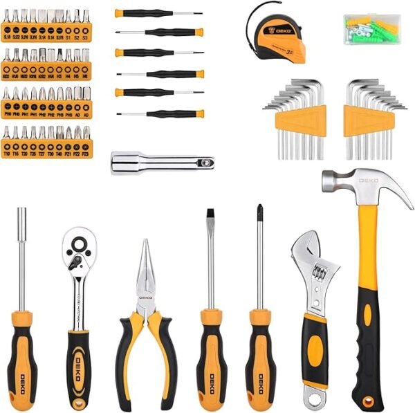 DEKOPRO 158 Piece Tool Set-General Household Hand Tool Kit,Auto Repair Tool Set, with Plastic Toolbox Storage Case - Image 3