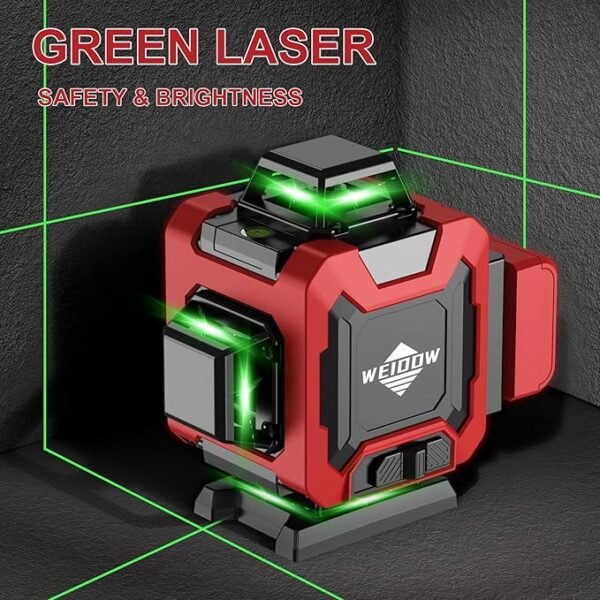 Laser Level 360 Self Leveling with Tripod,WEIDDW 4D Lazer Level,4x360° Cross Line Laser for Construction Project Renovation,Floor Tile, Laser Level Lines Tool with 4800mAh Batteries - Image 2