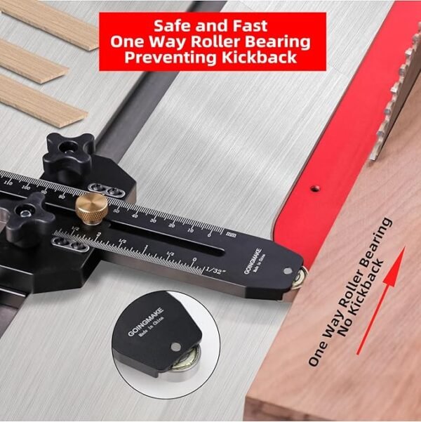 Thin Rip Jig Table Saw Jig Guide for Making Repetitive Narrow Thin Strip Cuts Woodworking Tools Fast Thin Ripping Guide for Table Saw Band Saw Router Table Fits for 3/8\" x 3/4\" T Slot - Image 4