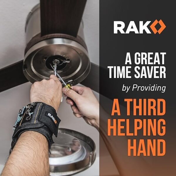 RAK Magnetic Wristband for Holding Screws, Nails and Drill Bits for Men - Made from Premium Ballistic Nylon with Lightweight Powerful Magnets for Dad, Husband, Grandpa, Handyman - Image 5