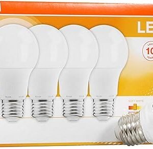 SYLVANIA LED A19 Light Bulb, 60W Equivalent Efficient 8.5W Medium Base, 2700K Soft White, 4 pack